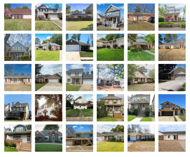 Grid of single-family homes